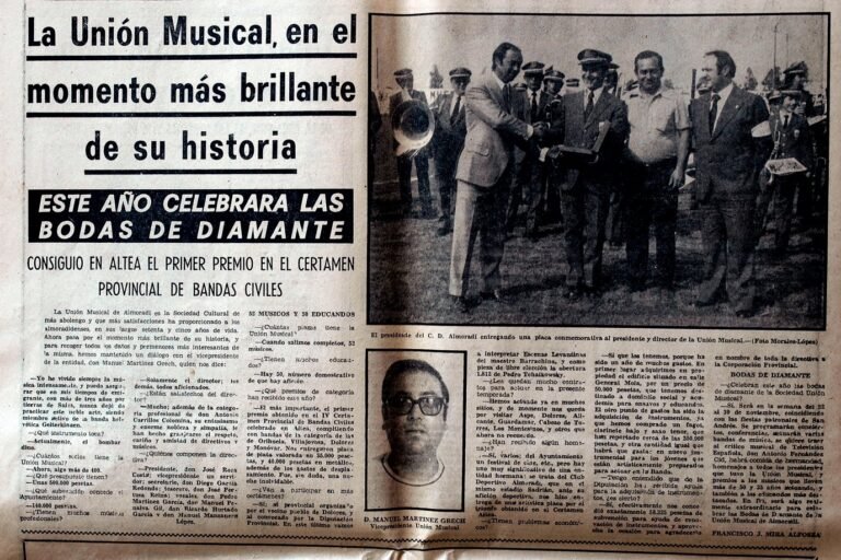 Bodas de Diamante de la Unión Musical ano 1975