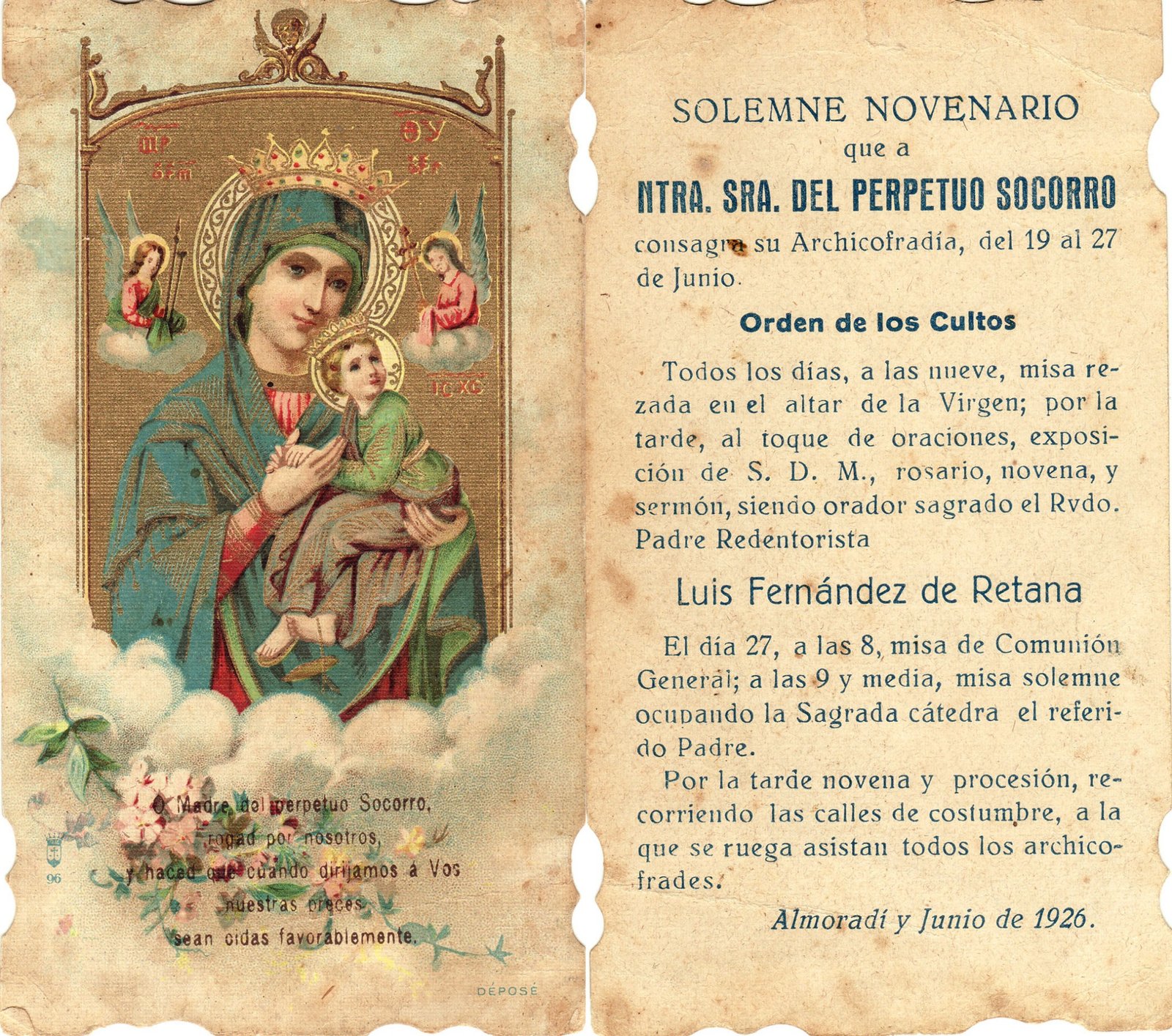 novenario perpetuo socorro 1926