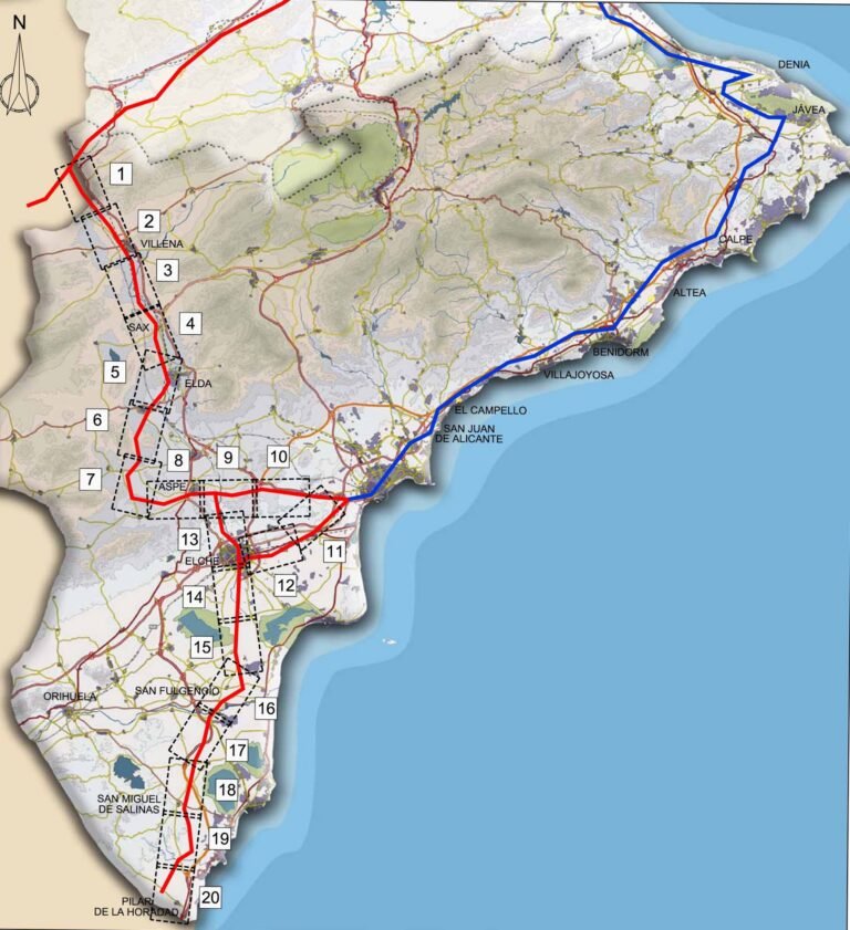 La "Vía Augusta" a su paso por Almoradí planoguia alicante