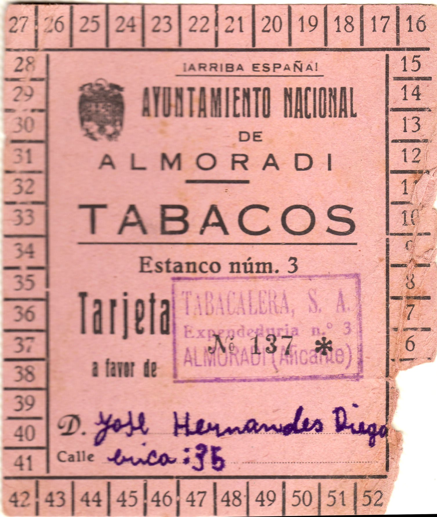 tarjeta tabaco almoradi