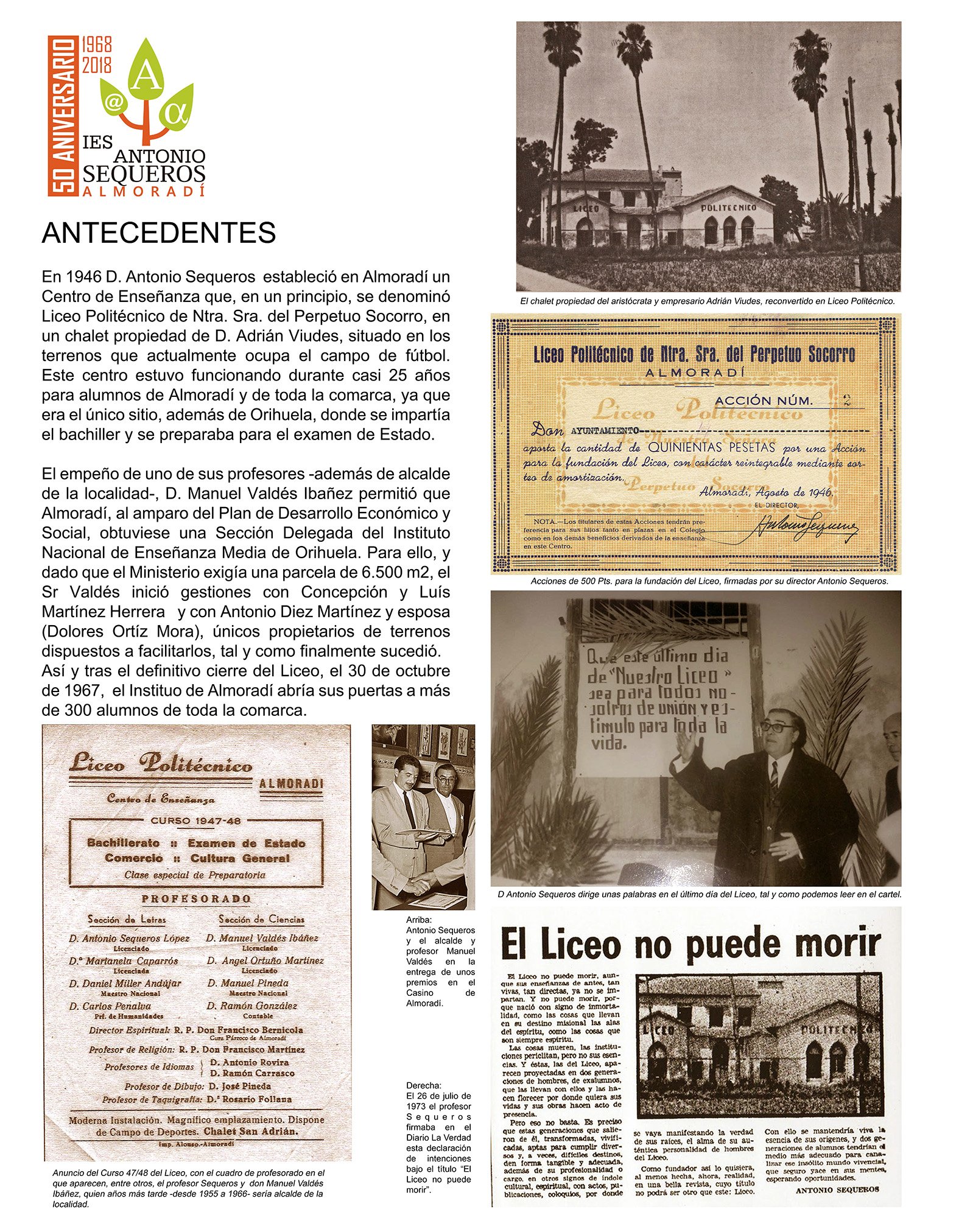 Antecedentes del IES Antonio Sequeros expo sequeros 1